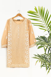 DC-0393 BEIGE EMBROIDERED KURTA